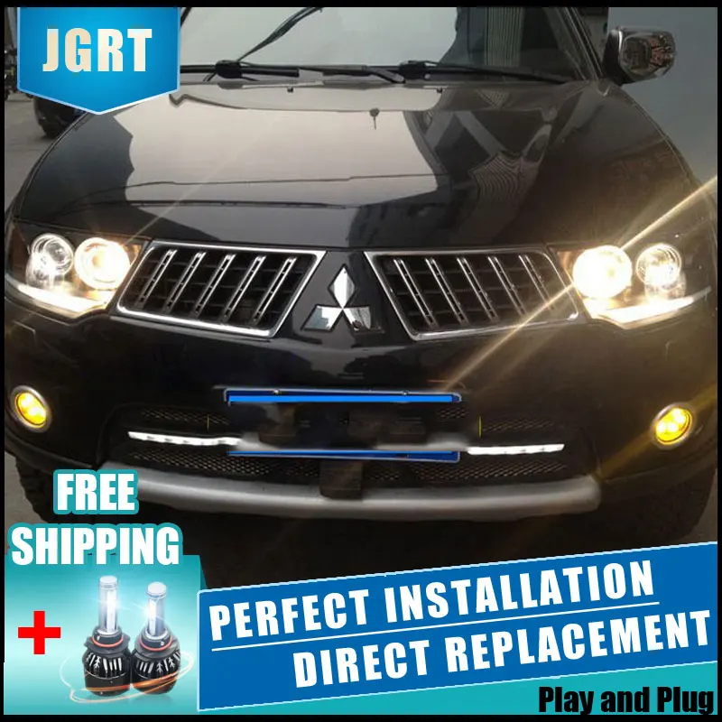 2 шт. светодиодный фары для Mitsubish Pajero 2002 2012 Автомобильный свет двойной ксеноновые