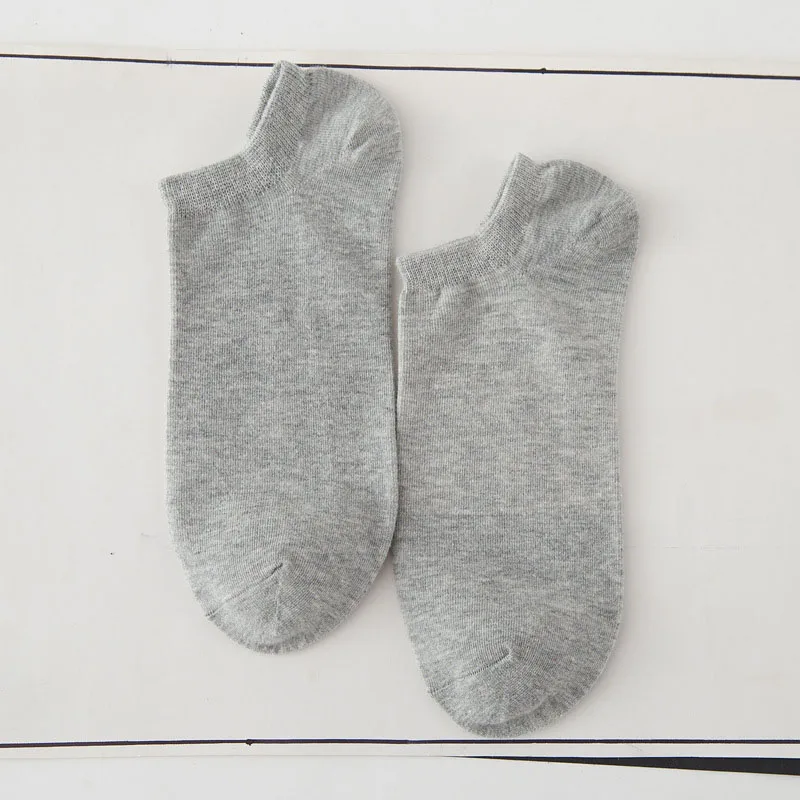 Носки мужские до щиколотки универсальные хлопковые носки-тапочки черные белые