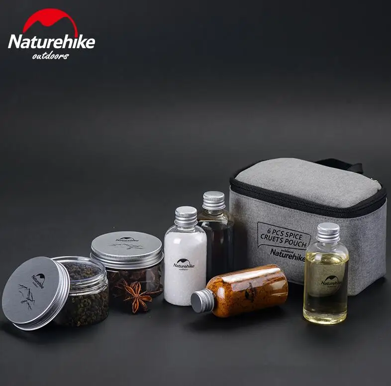6pcs set Naturehike для барбекю на открытом воздухе 6 шт. специй масленки для чехол Комплект Портативный барбекю приправ приправа банка для специй коробка 6 шт./компл - Цвет: 6pcs set