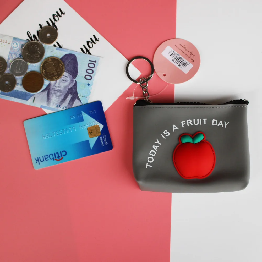 Pacgoth Творческий силикагель мини мило коробка ярких цветов кошелек фруктов Lemon