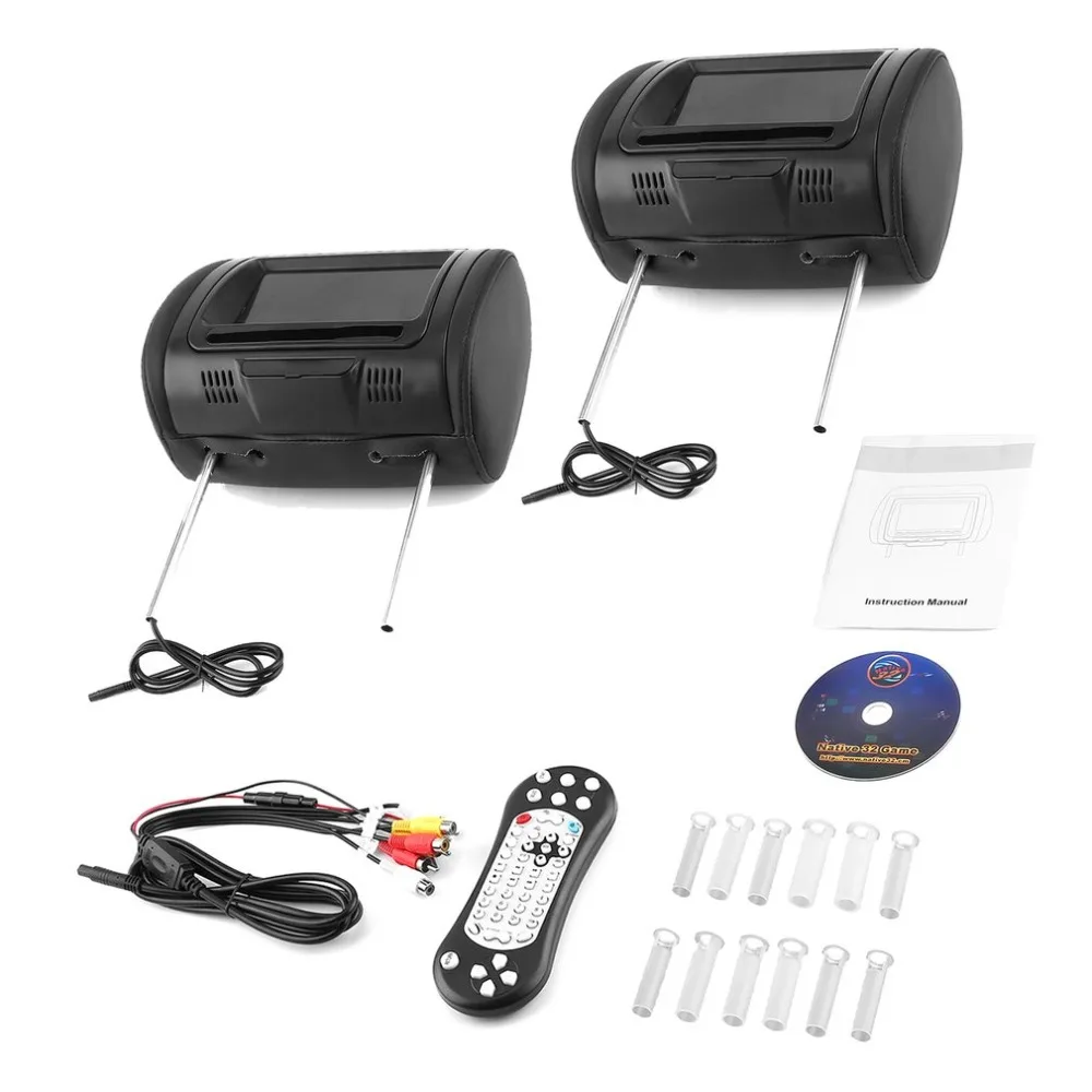 7 дюймовый черный Автомобильный DVD/USB/HDMI подголовник мониторы с ИК передатчиком