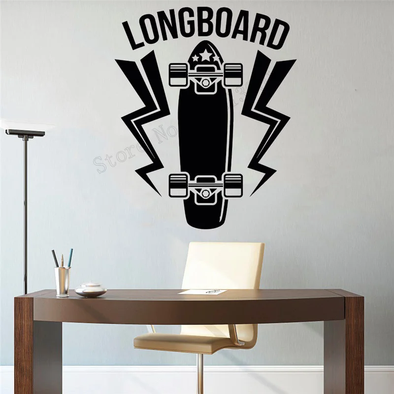 Наклейка для настенного искусства украшение longboard съемный постер виниловая