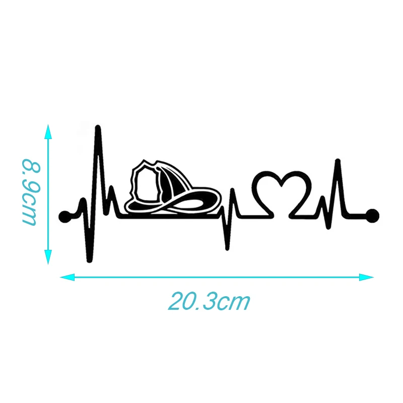 Наклейка для автомобиля пожарный шлем сердцебиение спасательный круг стикер
