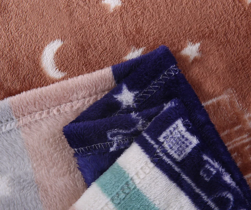 200 g thickened warm skincare printed flannel blanket super soft comfortable sheets winter cover leg office nap small | Дом и сад