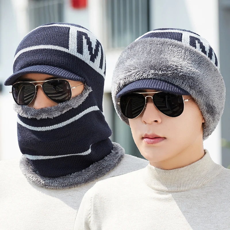 Skullies Beanies мужской шарф вязаная шапка мужская плюс warm шапка теплая шерсть толстые зимние шапки для мужчин и женщин шапка бини