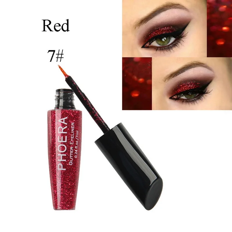 PHOERA золотистого цвета с блестками подводка для глаз вечерние Make Up Для женщин Easywear