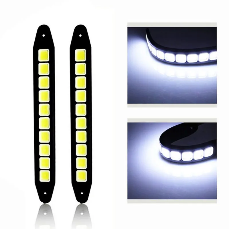 2 Pcs Waterproof Car Modification Running Light Bendable Cob Soft Silicone Anti-dust Anti-collision Splash Wet Led | Автомобили и