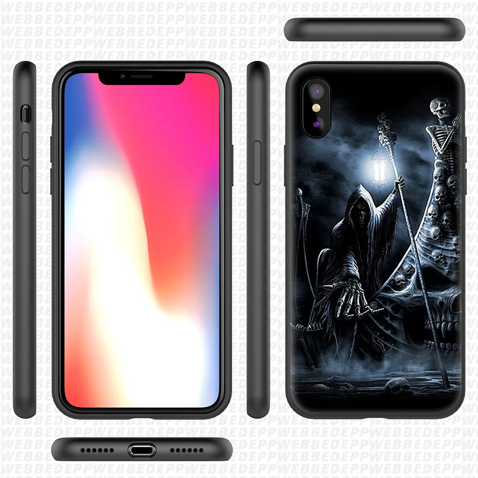 WEBBEDEPP Grim Reaper Череп Мягкий силиконовый чехол для iPhone 11 Pro Xr Xs Max X или 10 8 7 6 6S Plus 5 5S SE Case