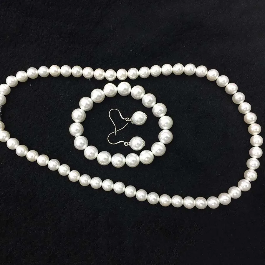 Jewelry Sets Ювелирные наборы из искусственного жемчуга, женское ожерелье, браслет, серьги, обручальные ювелирные изделия, свадебные аксессуары, женские вечерние аксессуары, подарок - Окраска металла: Jewelry Sets