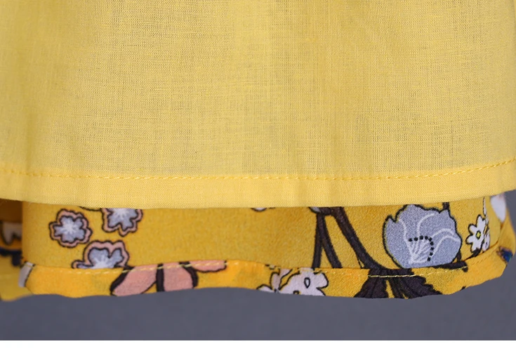 Детское Хлопковое платье для отдыха желтое пляжное семейный образ сестры