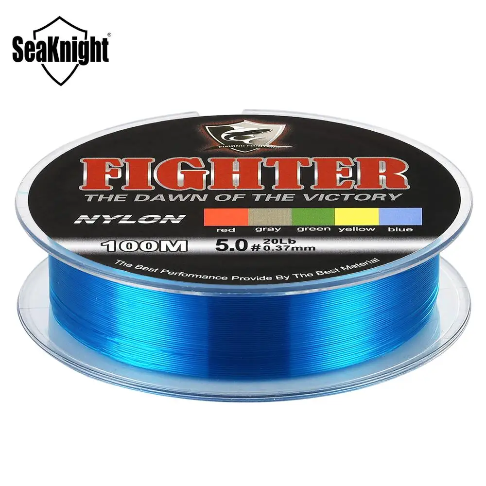 SeaKnight Fighter Nylon Fishing Line 100M Super Strong 2-35LB Monofilament Line Material Saltwater Fishing
