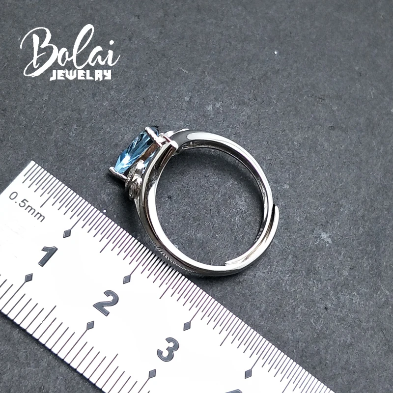Bolaijewelry, Классический Простой стиль Танзанит Цвет Топаз, небесный топаз и гранат драгоценный камень кольцо 925 серебро ювелирные украшения для женщин