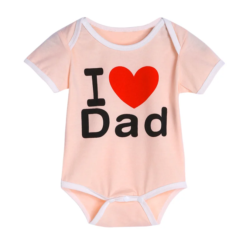 dad Комбинезоны для новорожденных от 0 до 18 месяцев Комбинезоны для маленьких девочек с короткими рукавами и принтом папы Детский комбинезон одежда из хлопка для мальчиков Комплекты для младенцев - Цвет: dad