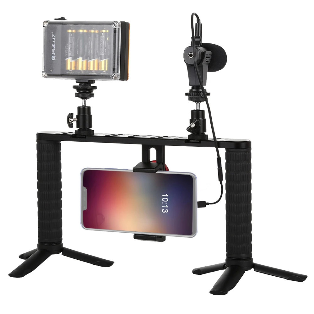 Photography Suit Live Broadcast Kits Mobile Set Aluminum Rabbit Cage with Microphone Mini Tripod | Электроника