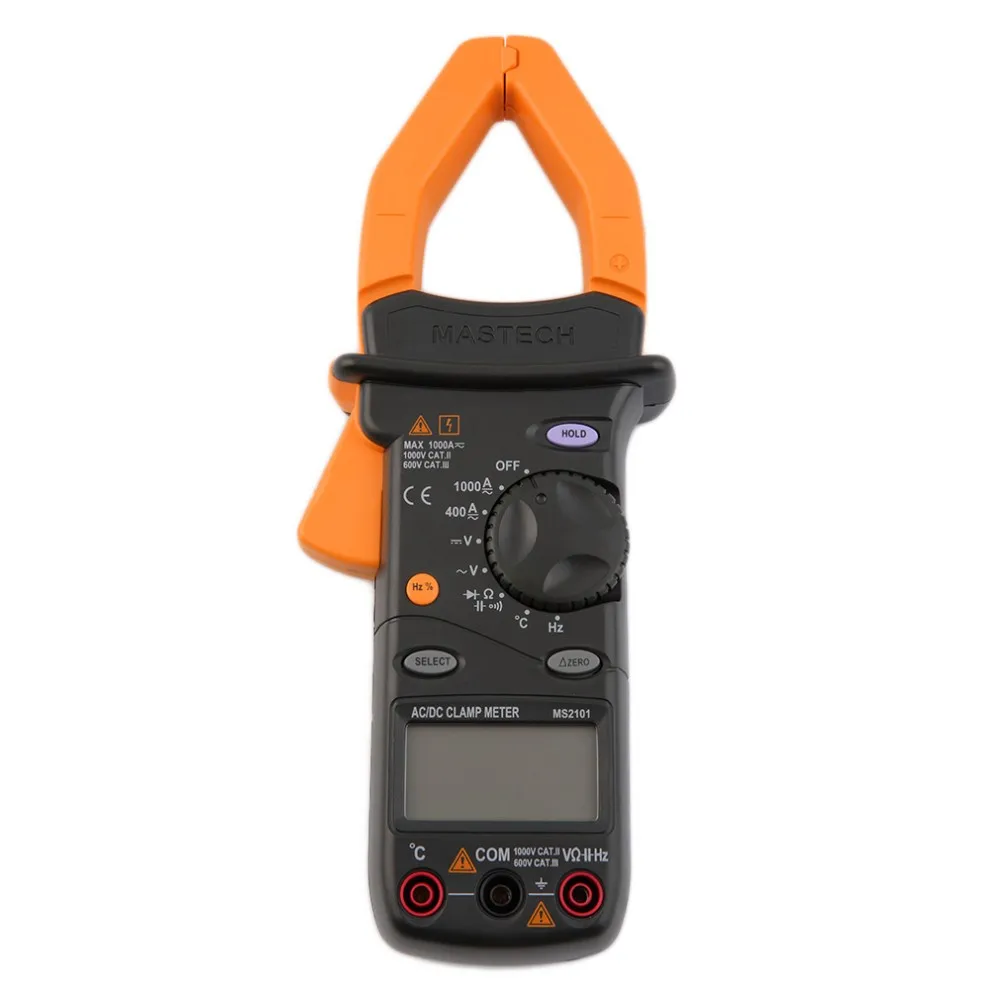 MASTECH MS2101 AC/DC 1000A цифровой клещи DMM Hz/C измеренная Емкость Частота Температура|mastech