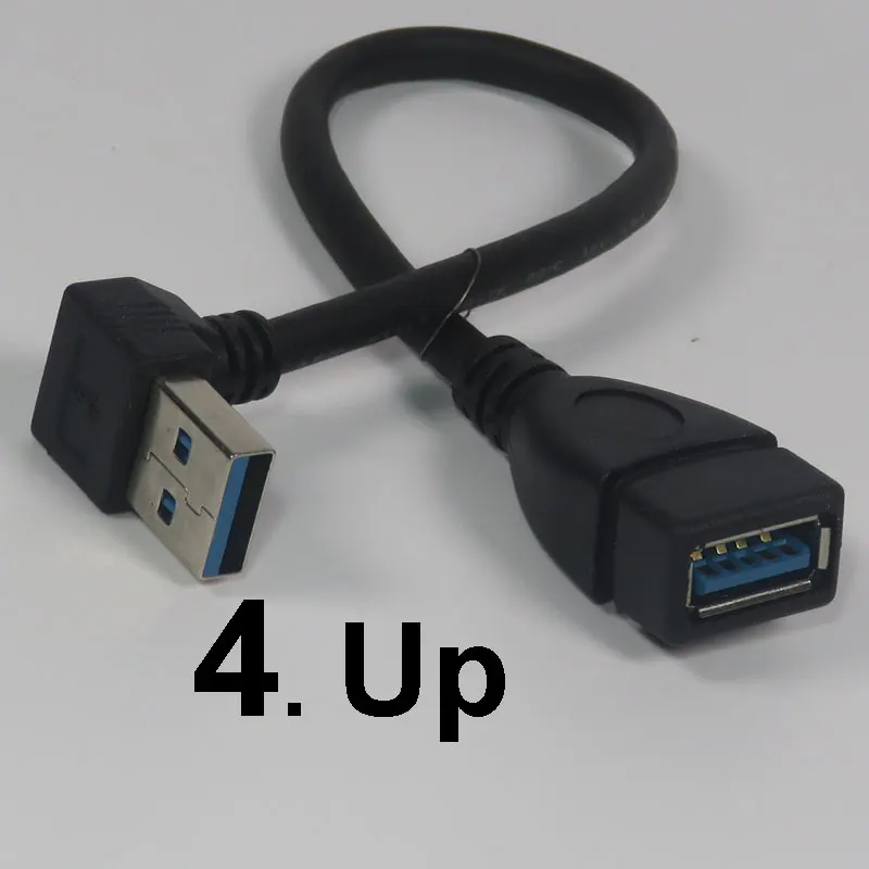 Гибкий Удлинительный кабель USB тип A штекер гнездо Колено 90 прямоугольный шнур