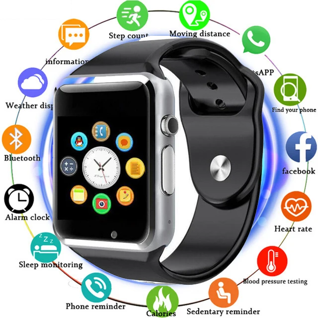 Наручные часы A1 Bluetooth Smart Watch Sport шагомер с сим Камера Smartwatch для Android смартфон