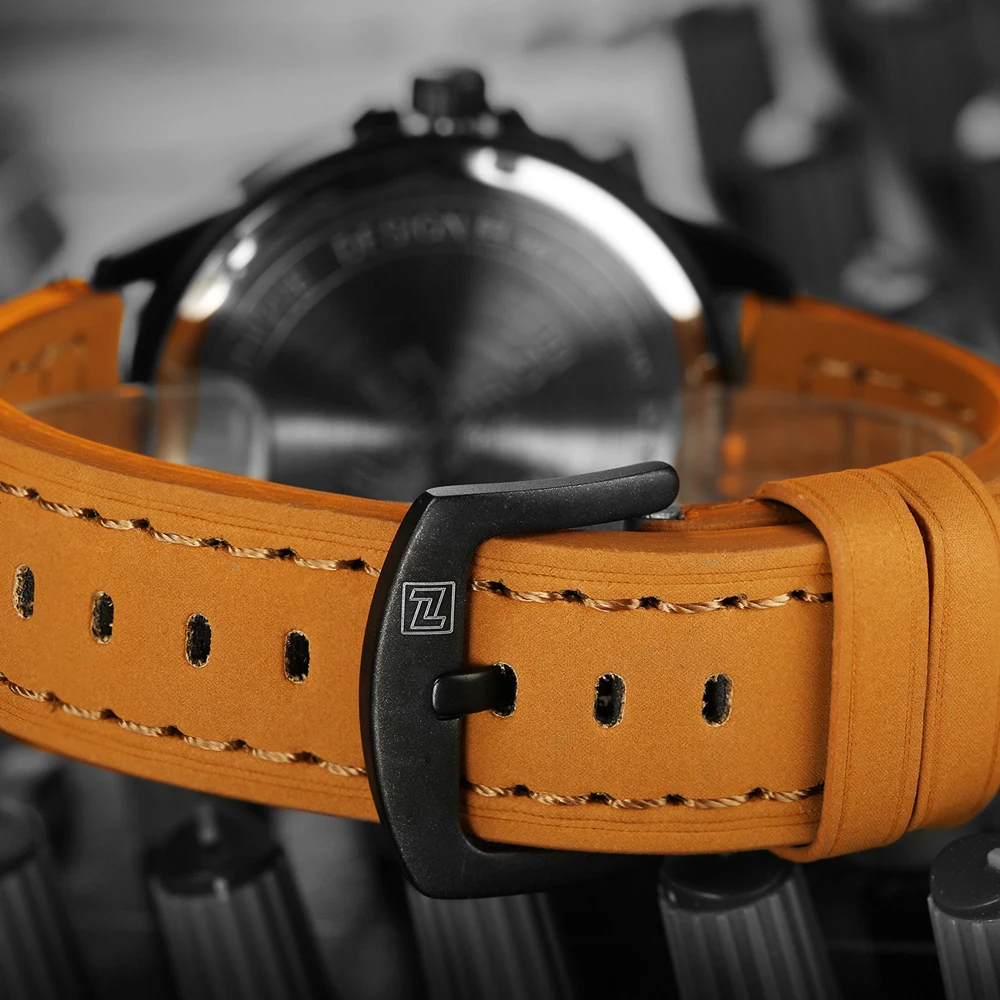 Оригинальные брендовые модные мужские часы с кожаным ремешком спортивные