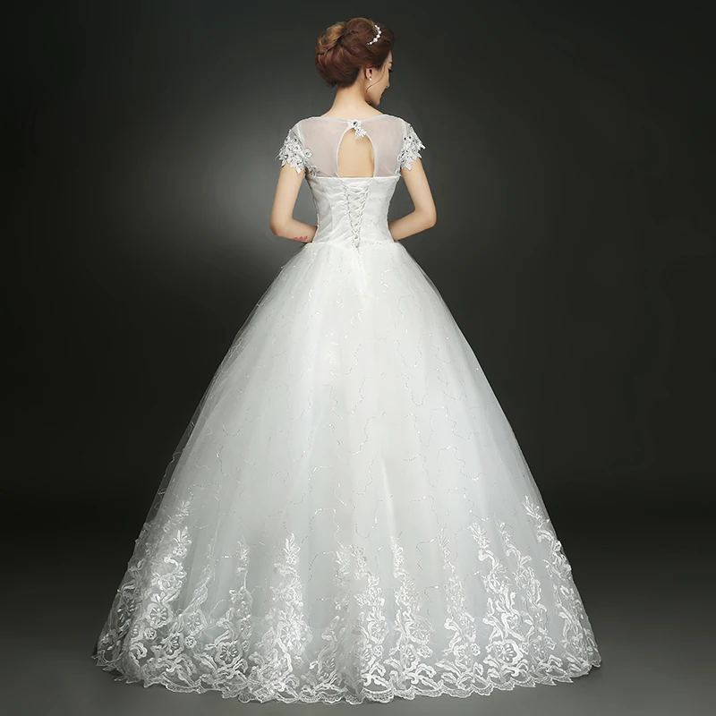 Кружевное свадебное платье с цветочным принтом со шнуровкой сзади|princess ball gown|ball