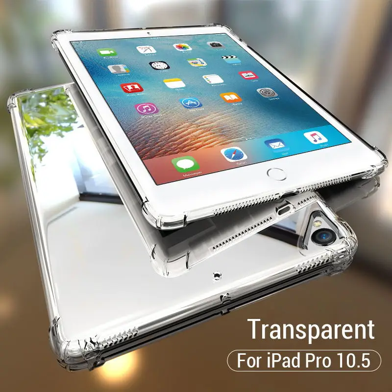 For iPad Pro 10.5 PZOZ чехол для нового iPad Pro чехол 9,7 Air mini 1 2 3 4 5 Силиконовый противоударный прозрачный ТПУ чехол для планшета - Цвет: For iPad Pro 10.5