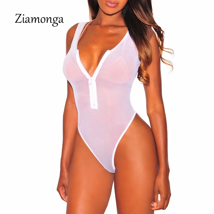 Ziamonga 2019 Сексуальное Женское боди без рукавов сетки Топ Тонкий кр|bodycon jumpsuit|romper