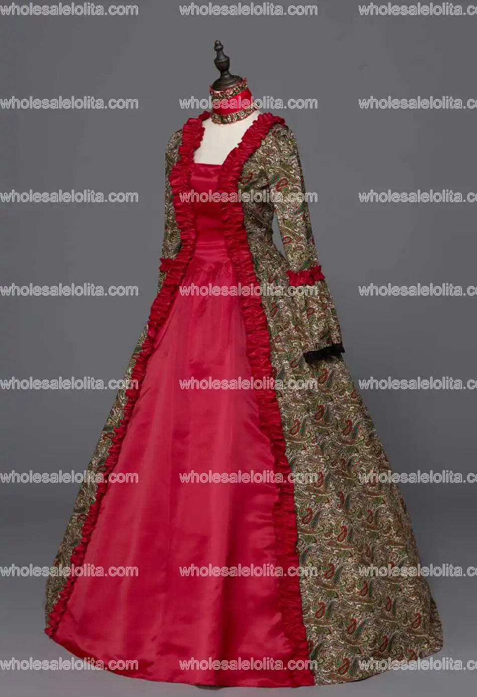 Топ! Стиль Эпохи Ренессанса Классическая парча бальное платье темный костюм