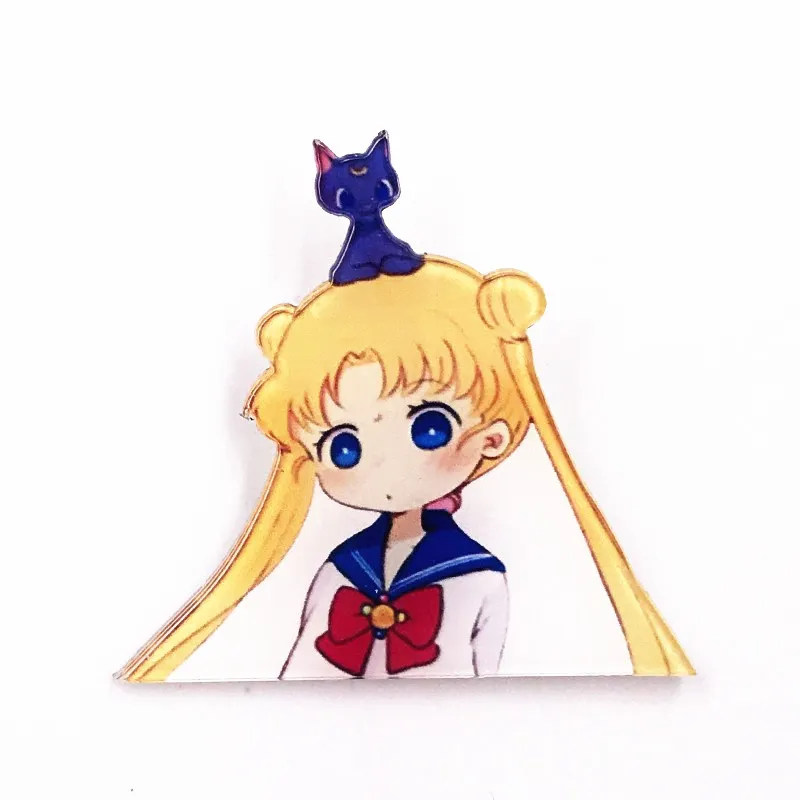 1 шт. милые Kawaii Сейлор Мун девушка красивые акриловые значки булавки персонаж