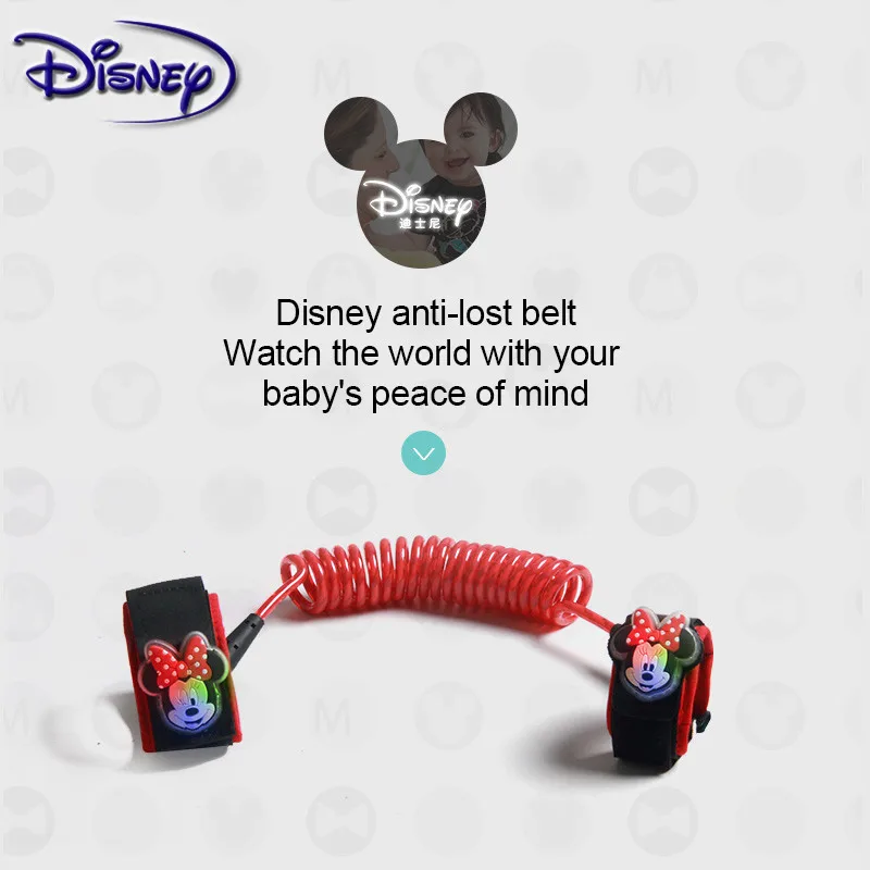 Детский светящийся поводок Disney удобный детский браслет с защитой от потери