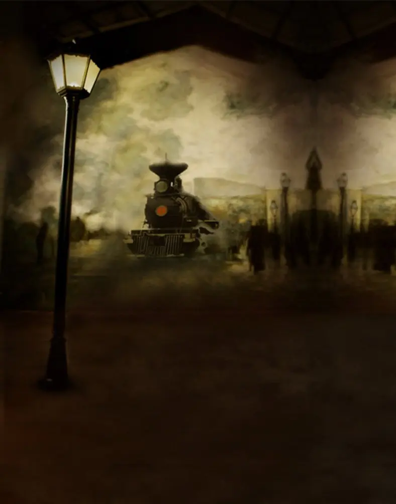 

Lights Train Photography Backdrops Photo Props Studio Background 5x7ft