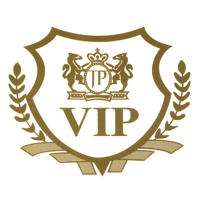 VIP 2 шт./лот, Золотая 3D алюминиевая Автомобильная наклейка, эмблема, значок для Ford Opel Rada Mazda SEAT WRC Renault fiat KIA, автомобильные аксессуары для Toyota - Название цвета: VIP
