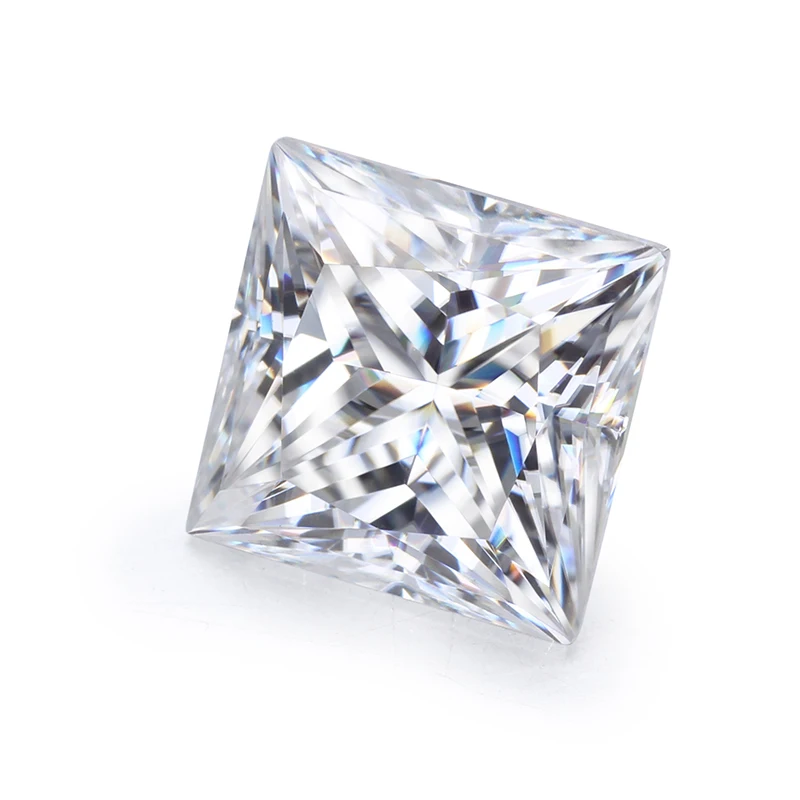 Прозрачный белый цвет DEF класс 6*6 мм Принцесса cut Moissanite свободно Прикрепленный