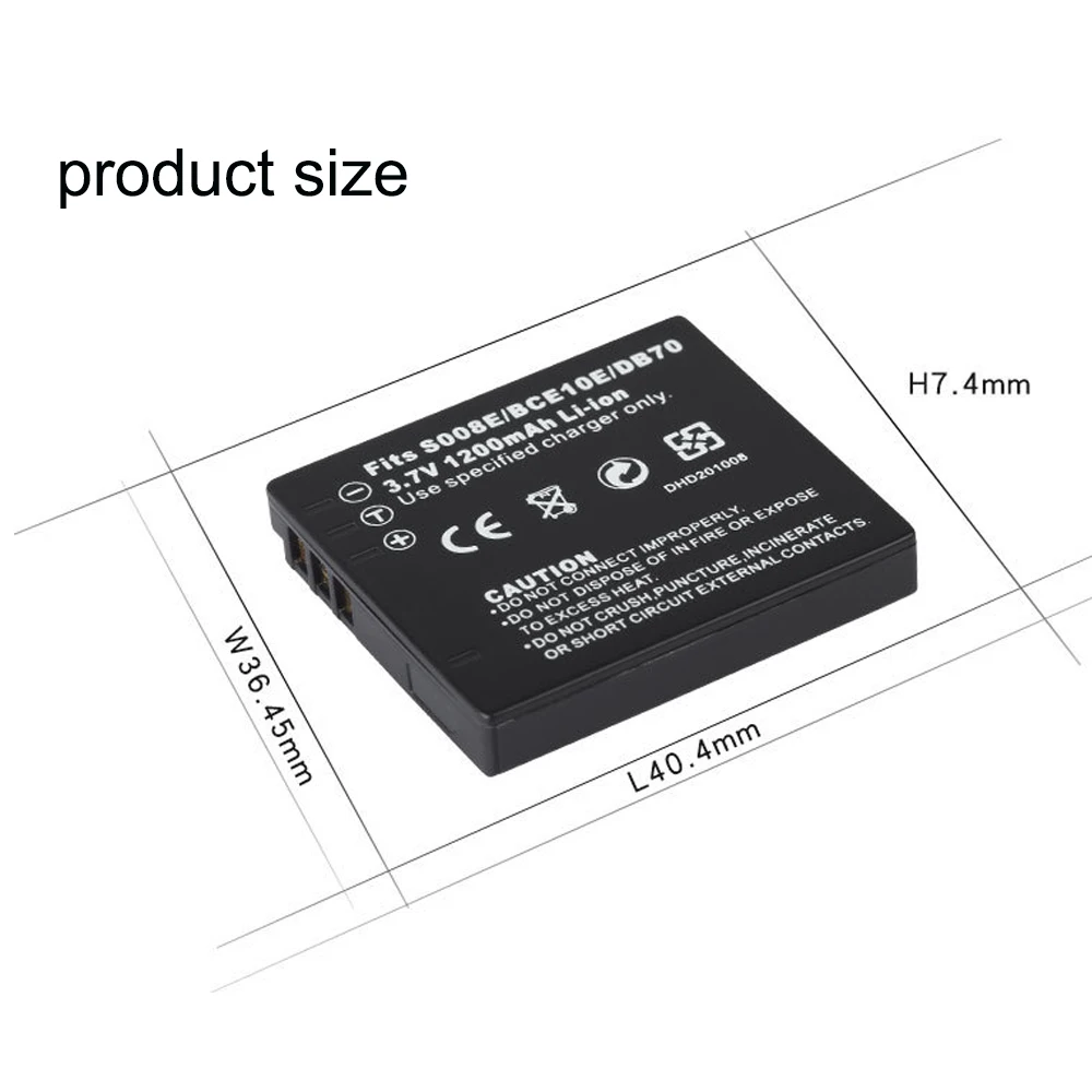 Аккумулятор для камеры Panasonic s DMW-BCE10 FS5 FS20 FX30 FX33 FX35 FX36 FX37 2 шт./лот CGA-S008E VW-VBJ10/1B DMC-FS3 |