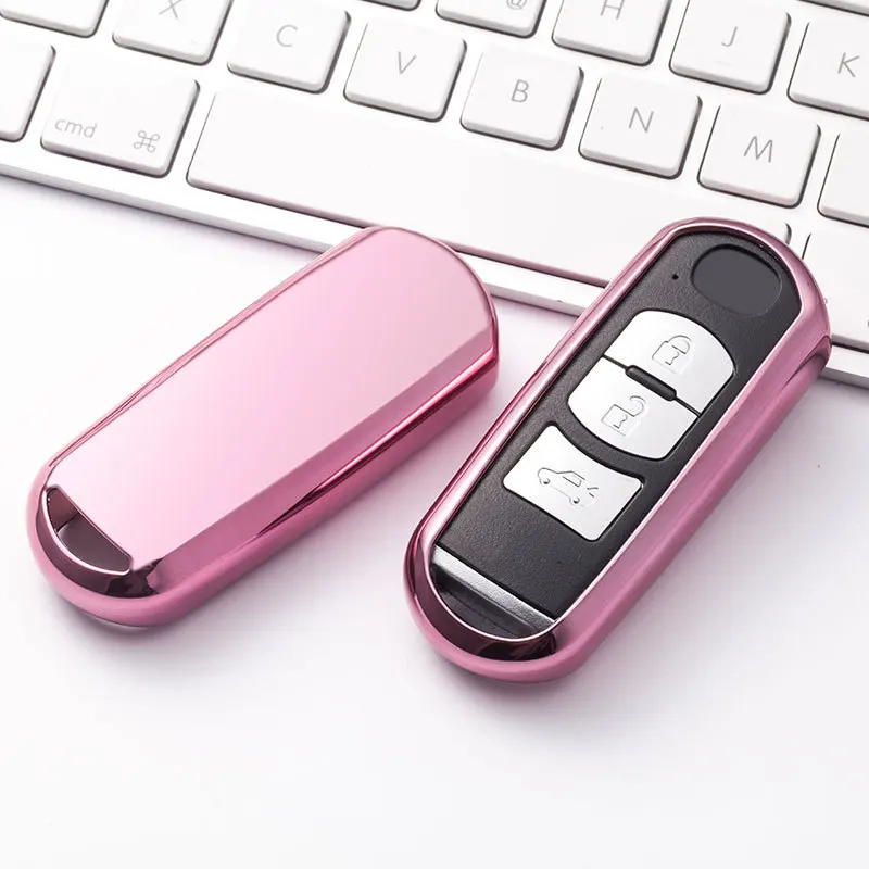 A-Pink Износостойкие мягкие Защитные чехлы для автомобильных ключей из ТПУ чехол для Mazda 6 CX-5 Atenza CX-7 CX-9 MX5 626 - Название цвета: A-Pink