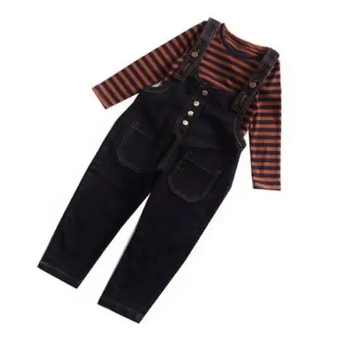 picture color Children girls Clothing set outfits Fashion suit for girls Autumn Spring Kids cotton shirt+ jeans 2 piececs Clothes 4 5 6 years - Цвет: picture color