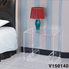 Водопад кристалл акриловый прикроватный журнальный столик кудрявые ножки, Lucite случайные диван чайные столики/тумбочка