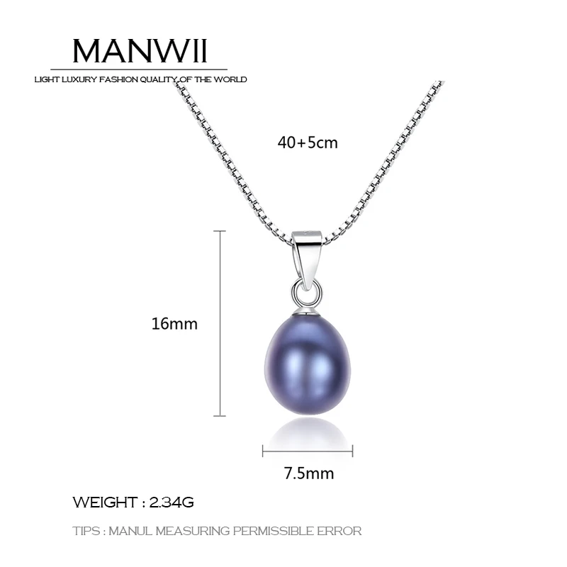MANWII S925 стерлингов Серебряные ожерелья подвеска семена дыни застежка натуральный