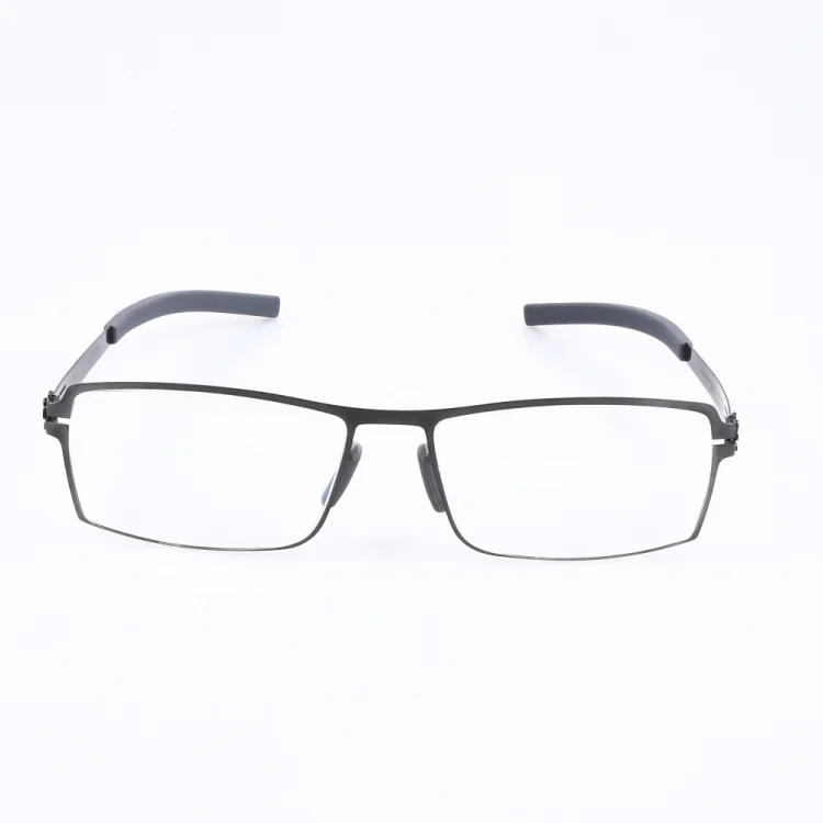 Gun grey frame Квадратная оправа для очков для мужчин с поляризованными солнцезащитными очками зажим для линз без винта легкие оптические очки по рецепту - Цвет оправы: Gun grey frame
