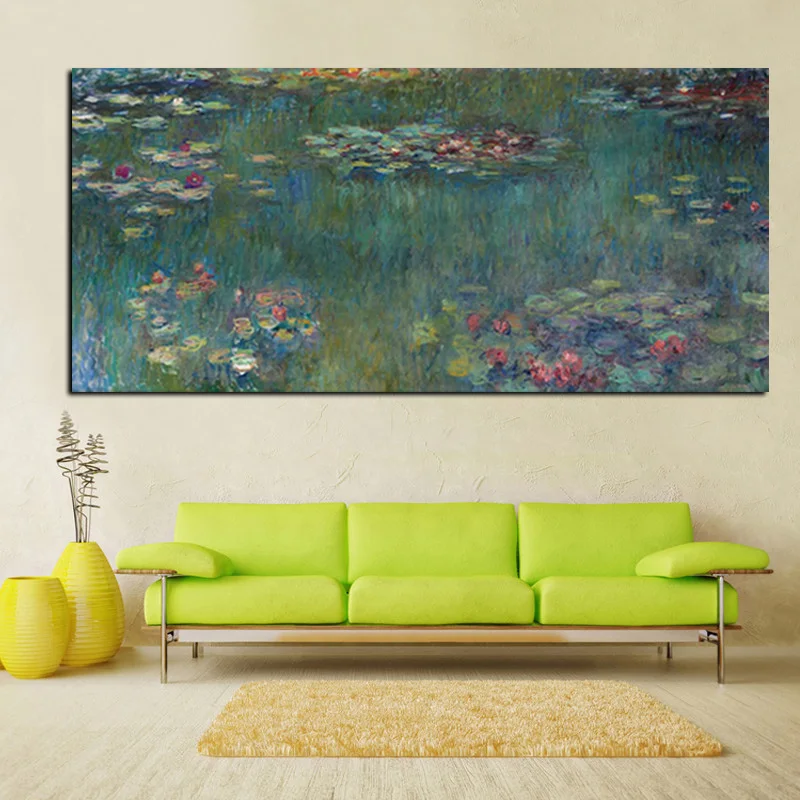 Распродажа картина маслом Monet Лотос Печать на холсте без рамки импрессионистская