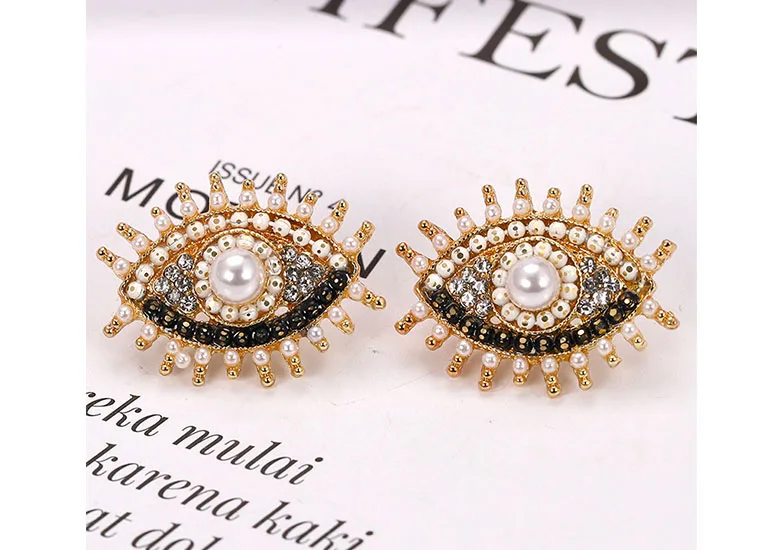 LEADERBEADS винтажные CZ хрустальные бусины сглаз Pendientes серьги женские Очаровательные ресницы Brincos массивные ювелирные изделия подарок