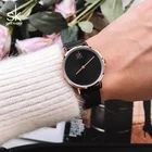 Часы Shengke женские кварцевые, брендовые модные наручные, из нержавеющей стали, черные