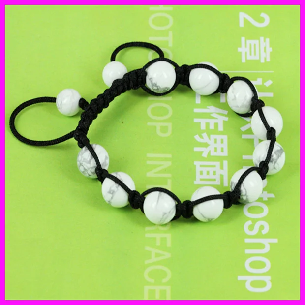 Fashion White Howlite Gems Stones Beads Macrame Bracelet Handmade Braiding Adjustable Bangle Unisex | Украшения и аксессуары