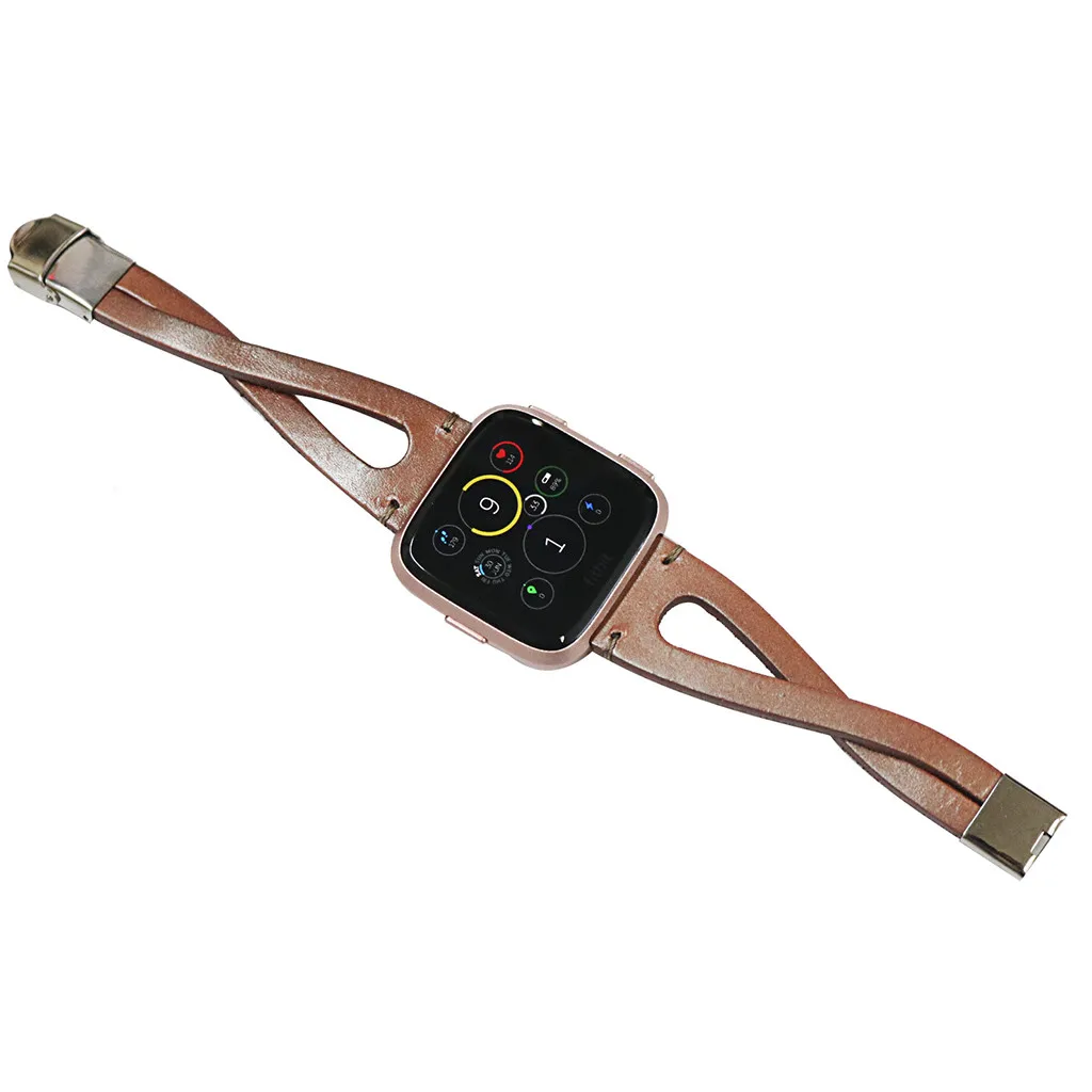 Ouhaobin кожаный ремешок для Fitbit Versa/Versa Lite, сменный Браслет, Кожаный ремешок, браслет на запястье 601