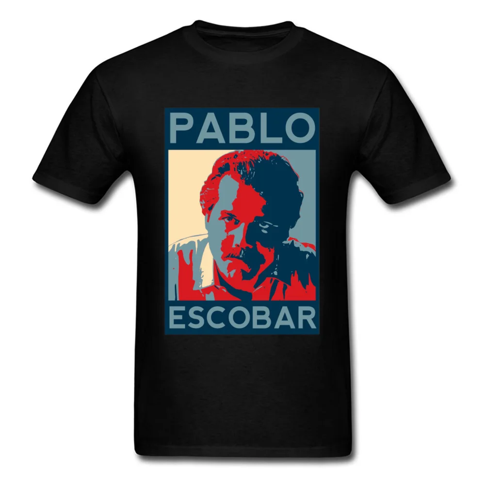 Мужская футболка с буквенным флагом надписью Pablo Escobar Забавные футболки героями