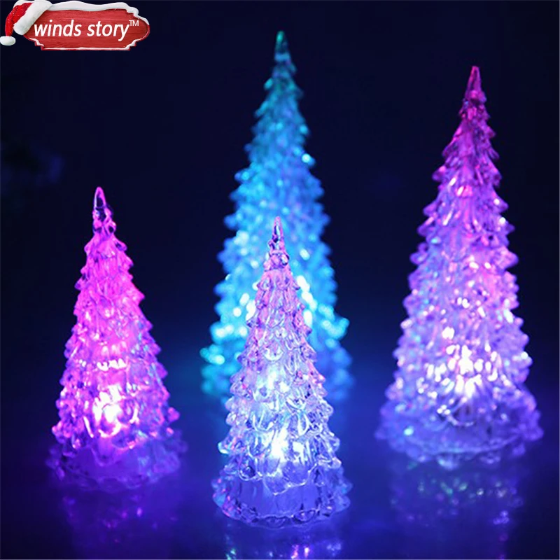 2 шт. 22 см Акриловая Рождественская елка Светодиодные Красочные огни домашний
