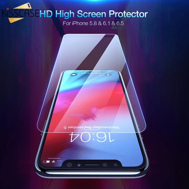 KISSCASE прозрачная стеклянная пленка для телефона iPhone X XS Max XR HD Высокая Защита