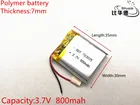 3,7 V 800mAh 703035 литий-полимерный Li-Po литий-ионный аккумуляторный аккумулятор ячейки для Mp3 MP4 MP5 GPS PSP