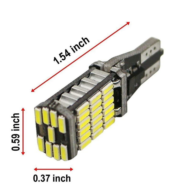 2 шт. светодиодный лампы T15 W16W 45 SMD 4014 супер яркий Замена ошибок LED камера заднего