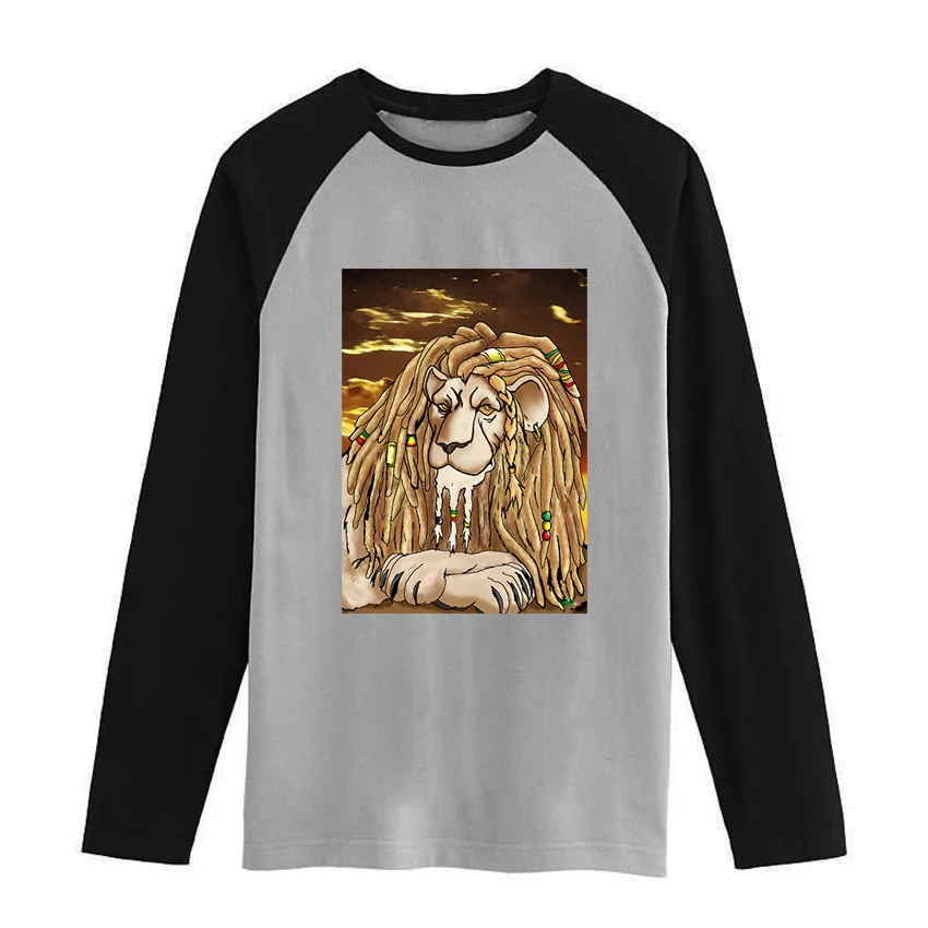 Рок корни Регги Лев Сион jah Rasta Bob Marley реглан с длинными рукавами футболка Пункт