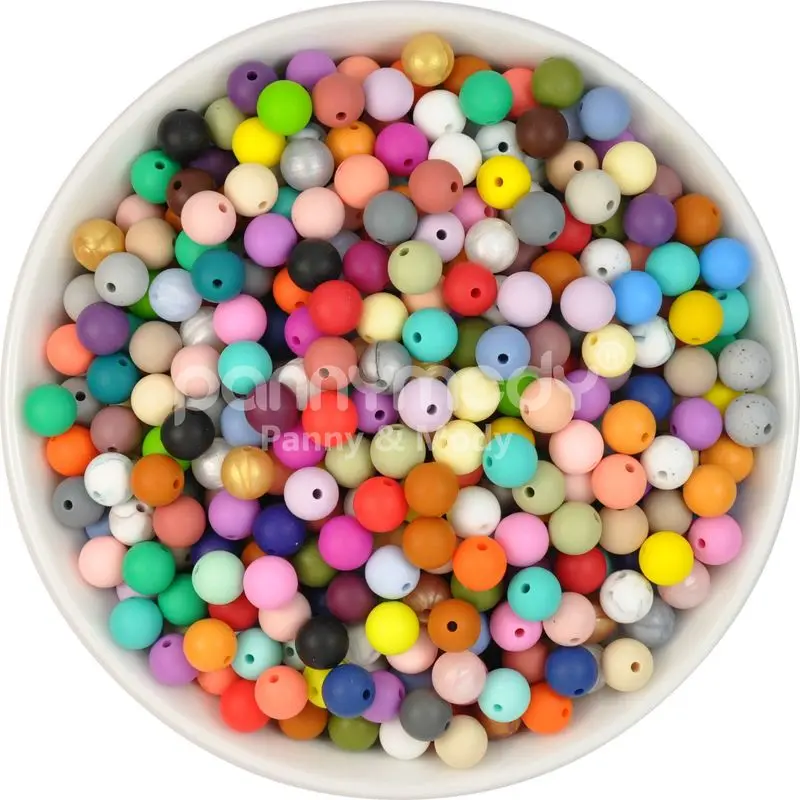 Panny & Mody 10 pcs Silicone Beads 9mm Round Perle Dentition Baby Teething for Jewelry Making Toys | Мать и ребенок