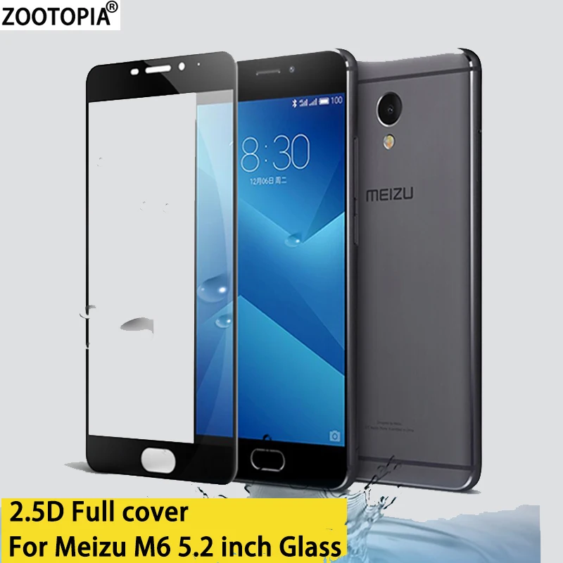 2.5D полное покрытие для Meizu M6 закаленное стекло Защита экрана стеклянная пленка на